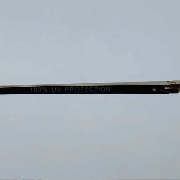 Slim Retro Rimless Rectangular Sunglasses in Gold- Brown - Picture 8 of 11